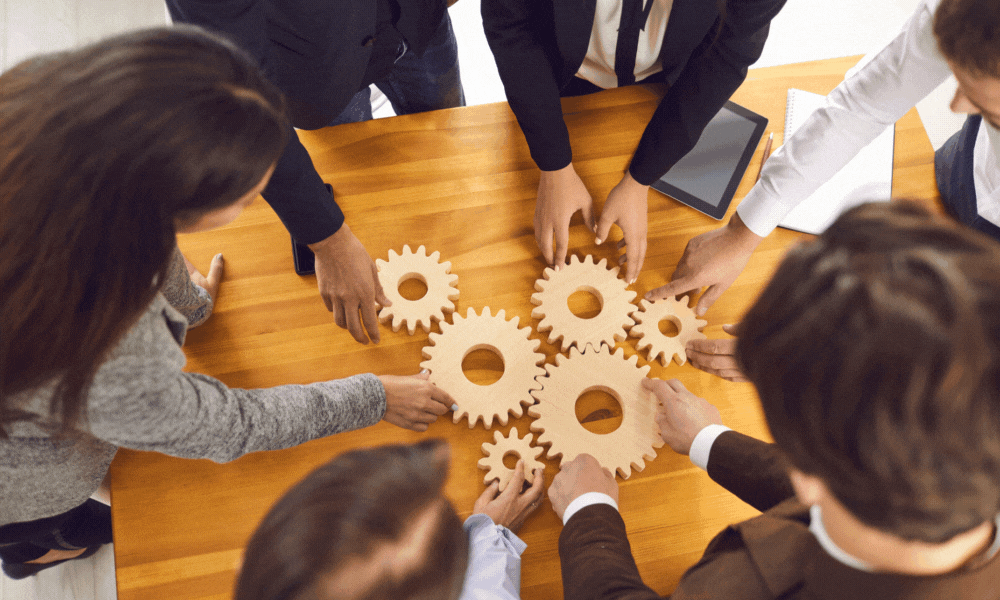 Professionals in strategy session