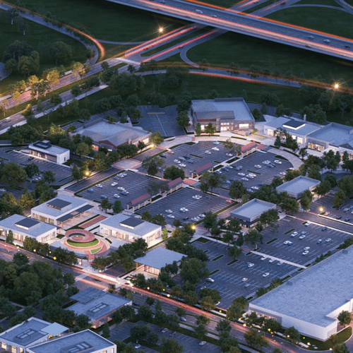 Rendering of Avenue One at night